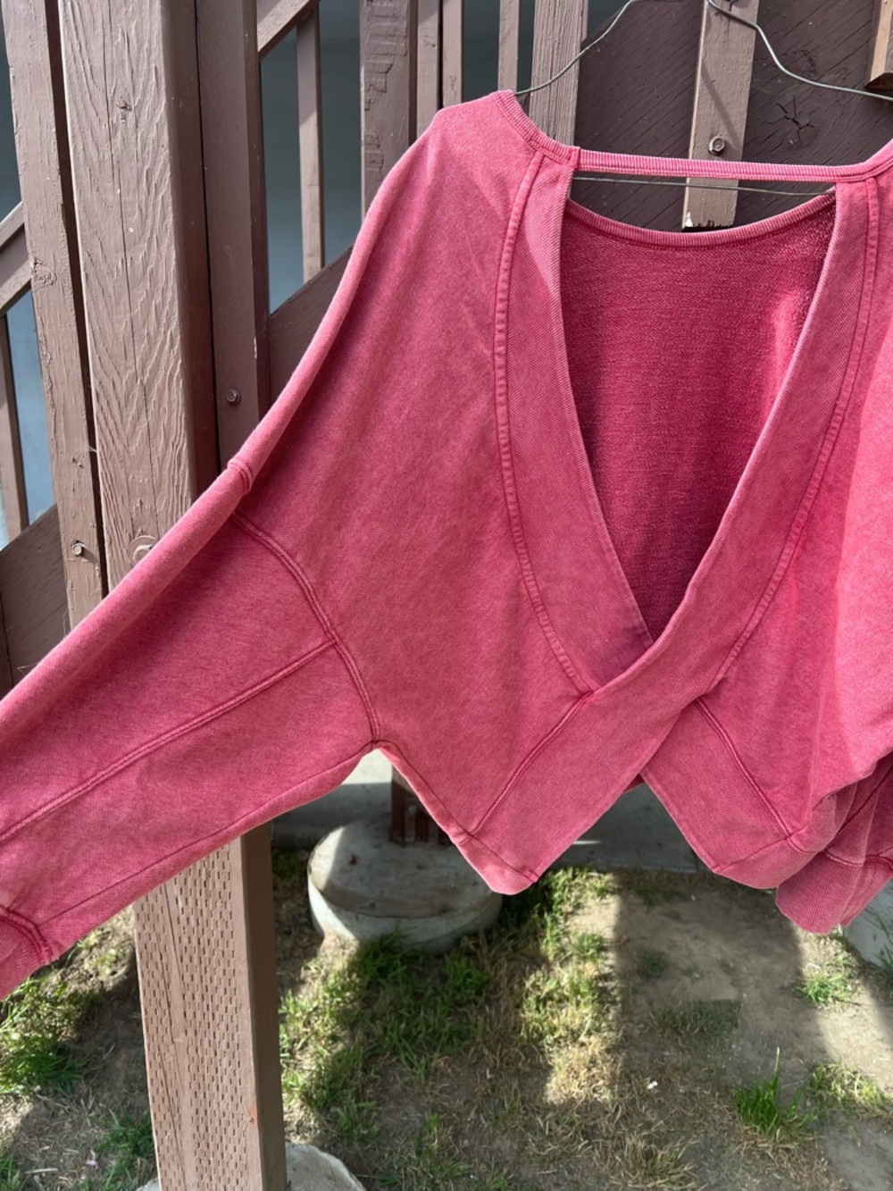 lovestitch Rose Pink V-Neck Cross-Back Sweater - Picture 5 of 6